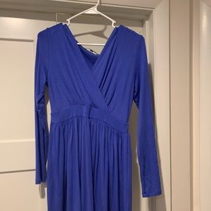 Blue faux wrap dress